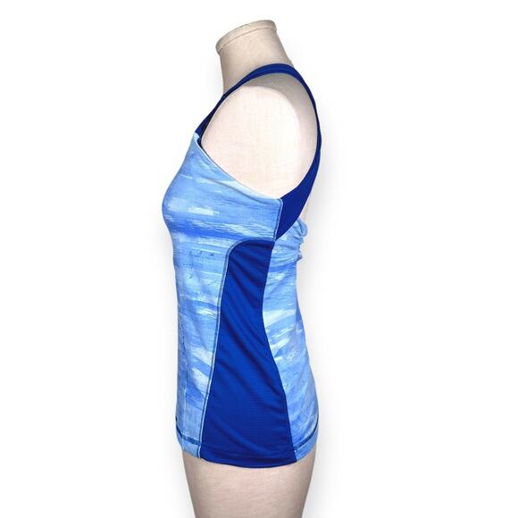 THE NORTH FACE Side Vented Racerback Tank Top Running Active Yoga Blue Medium - Picture 3 of 10